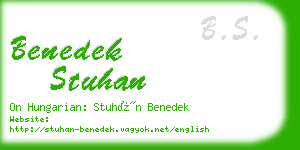 benedek stuhan business card